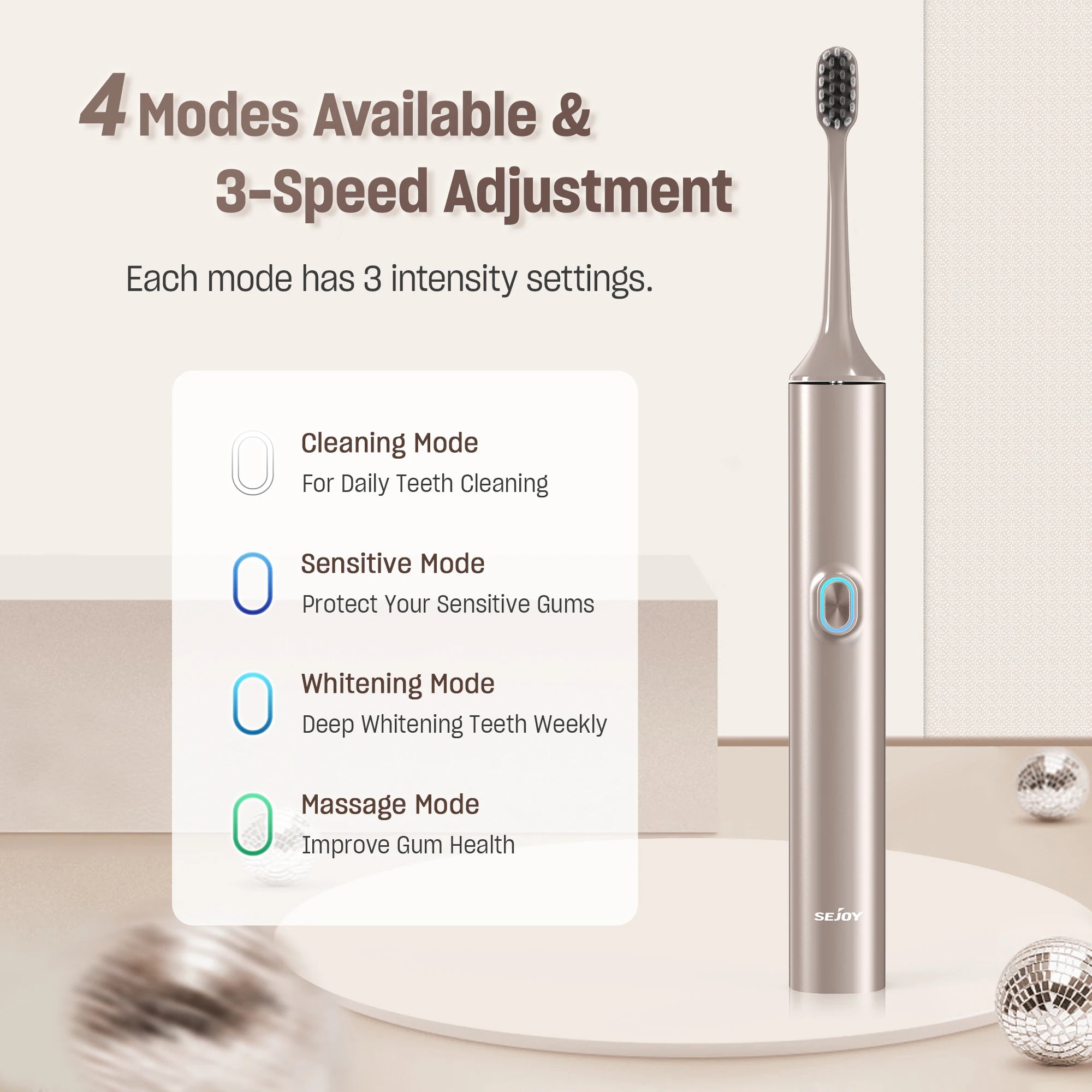 4 Models Sonic Electric Toothbrush Set