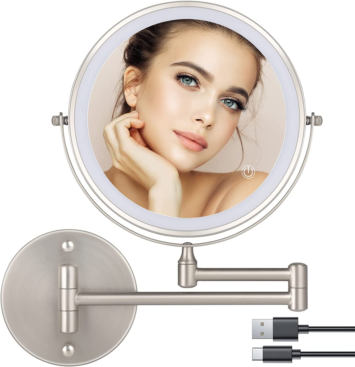 Wall Mounted 360 Vanity Mirror with LED Lights